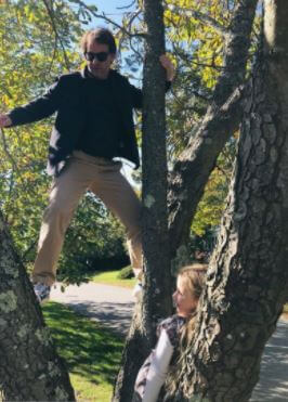 Tree climbing moments of father Mike Birbiglia and daughter Oona Birbiglia.